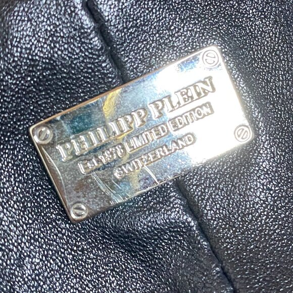 PHILIPP PLEIN Homme Black Lambskin Leather Gray PYTHON Snakeskin Skinny Pants 28 - Picture 9 of 10